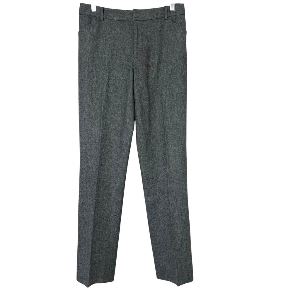 Ralph Lauren Collection Purple Label Gray Wool Trousers Mid-Rise Straight Leg 6